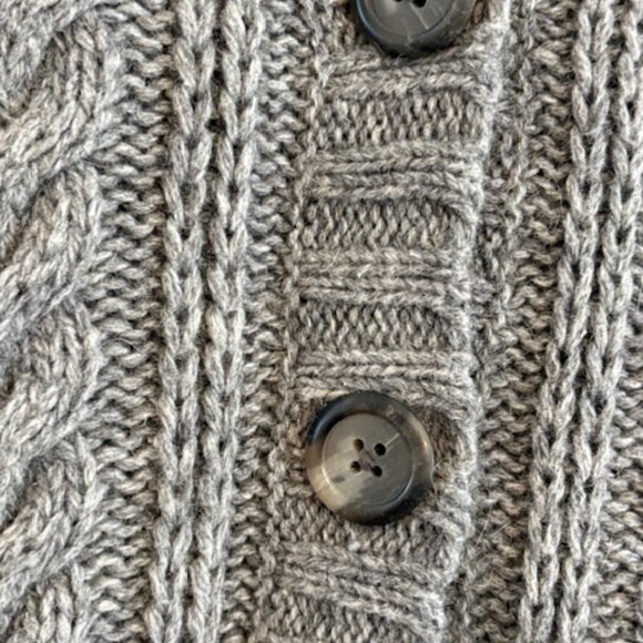 Banana Republic Alpaca-Blend Gray Short-Sleeved Sweater/Cardigan, Size Medium - Picture 2 of 5